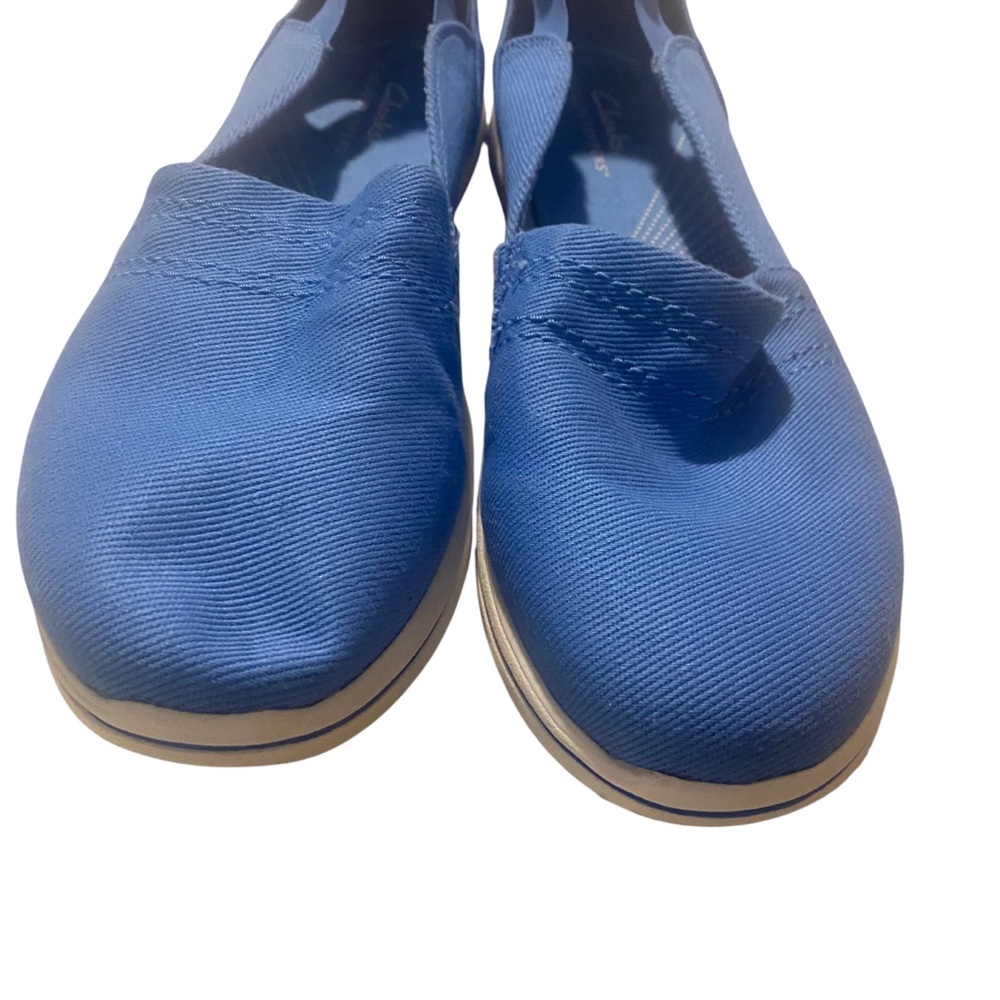 Clarks Cloudstepper Women's Blue Canvas Slip-On Shoes Sz 9.5 - Picture 8 of 8